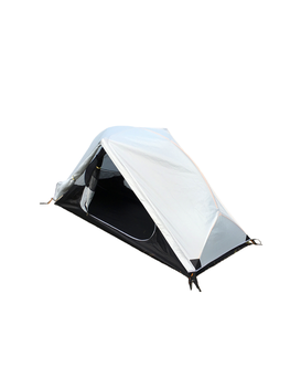 Ultralight 1 Person Double Camping Tent Waterproof Sun Protection 4 Season Hiking Beach Use PU3000+ Tear Resistant Grid Fabric